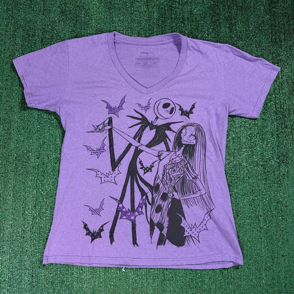 Womens Disney The Nightmare Before Christmas Jack Skellington V Neck T-Shirt XL